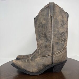 Rockin Country Cowboy Boots Women 10W Brown Leather Western Rodeo Cowgirl RC5031